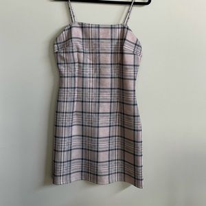 Success And The City Plaid Mini Dress - Taupe